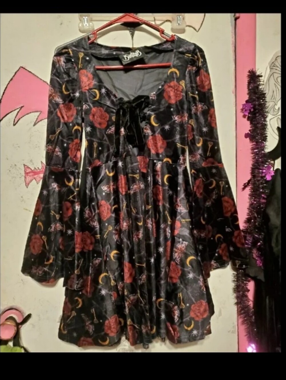 Rose Moth Moon Gothic Witch Dress Hot Topic Dollskill Blackcraft